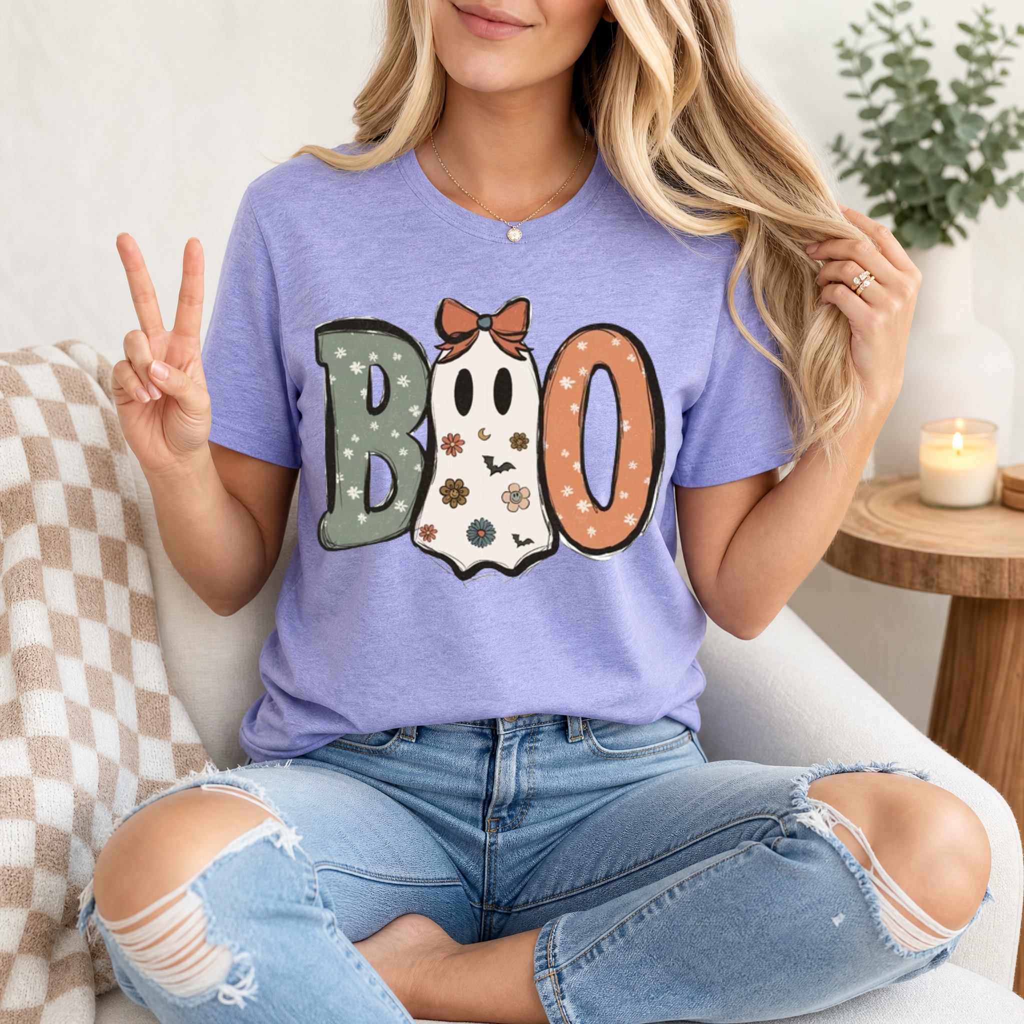 Boo Bow Ghost Premium Graphic Tee