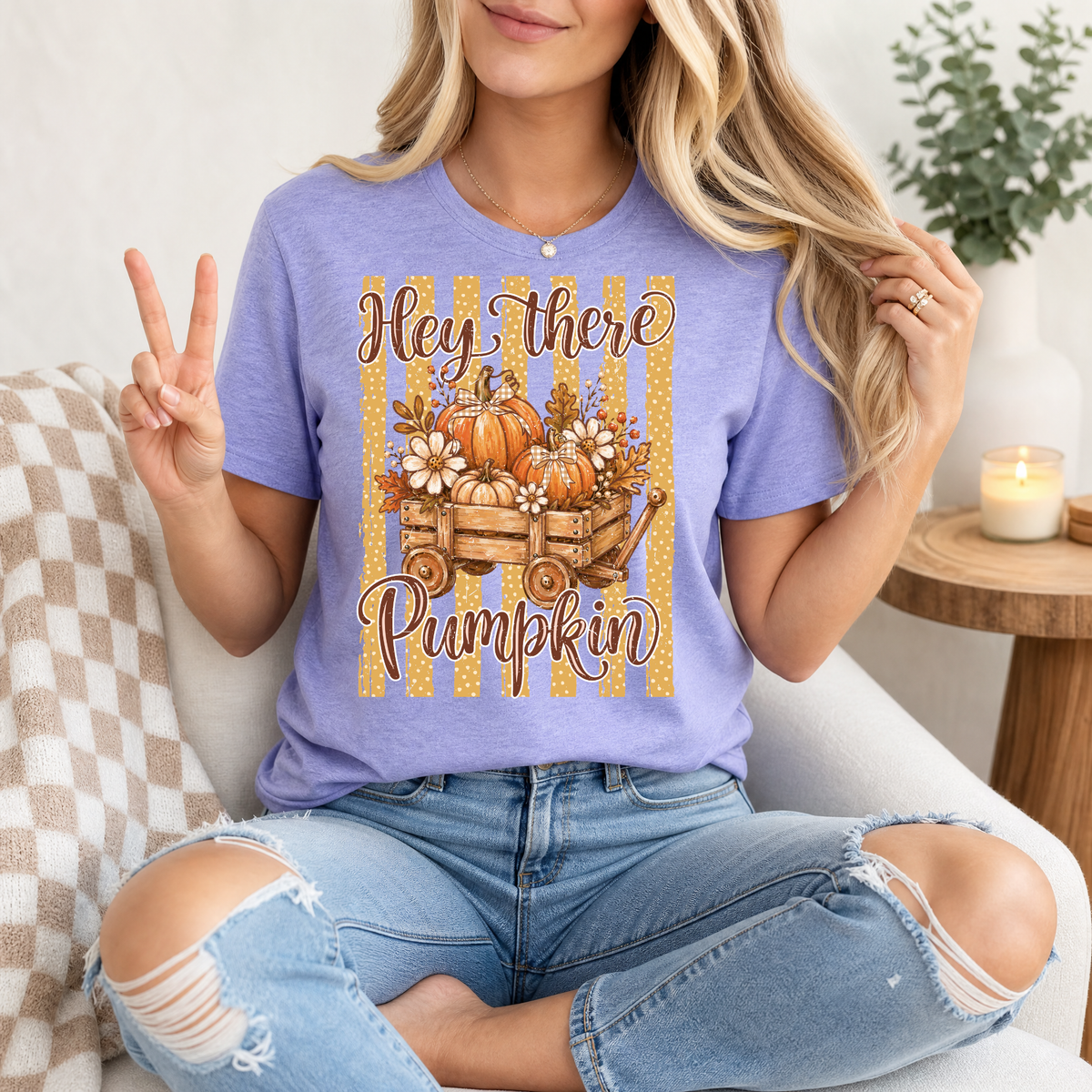 Hey There Pumpkin Cart Premium Graphic Tee