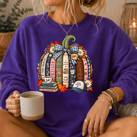 Gilmore Girls Inspired Bookish Pumpkin Crewneck Sweatshirt