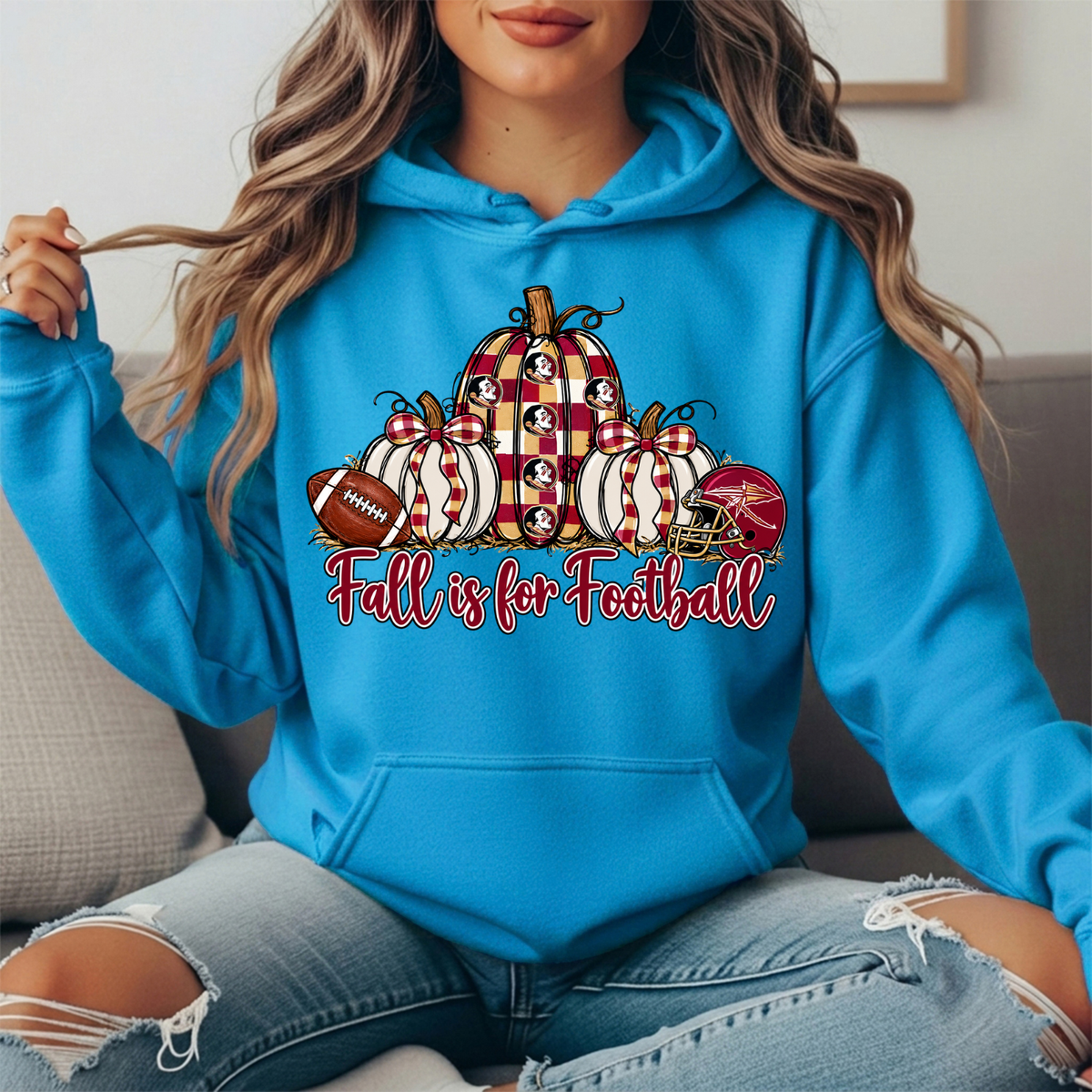 Florida State Fall Is for Football Pumpkin Graphic Hoodie
