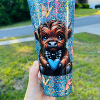 24oz Plastic Snowglobe tumbler K's Crafty Vibes Co.