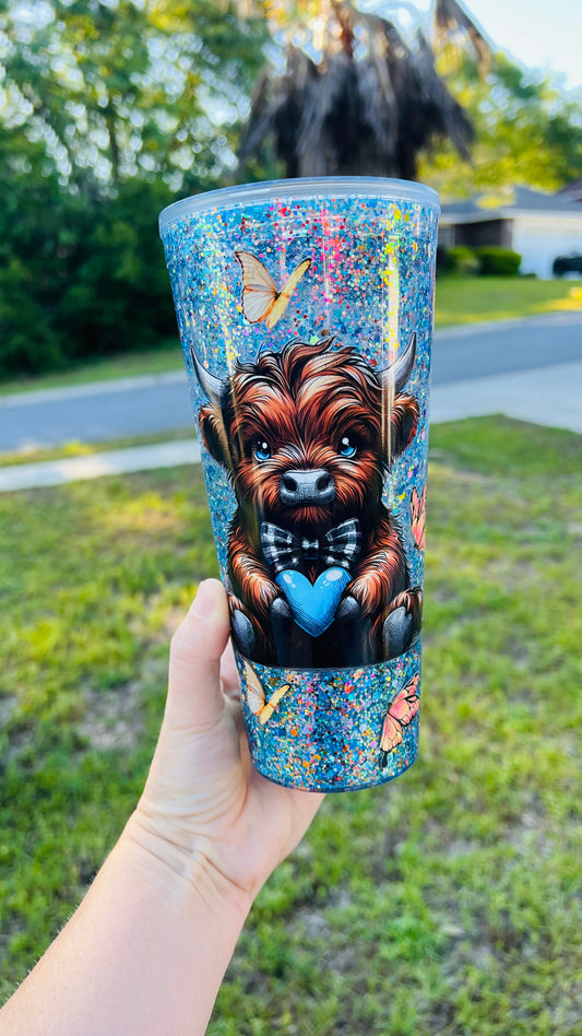 24oz Plastic Snowglobe tumbler