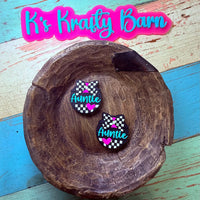 Silicone Focal Bead- Checkered Auntie K's Krafty Barn