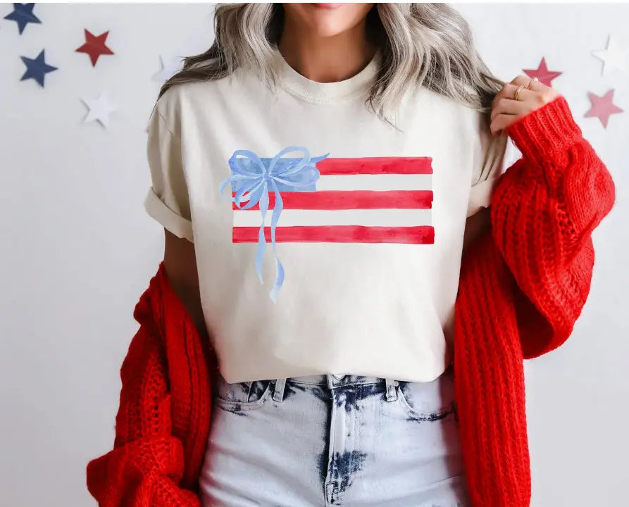 American Flag Bow K's Crafty Vibes Co.