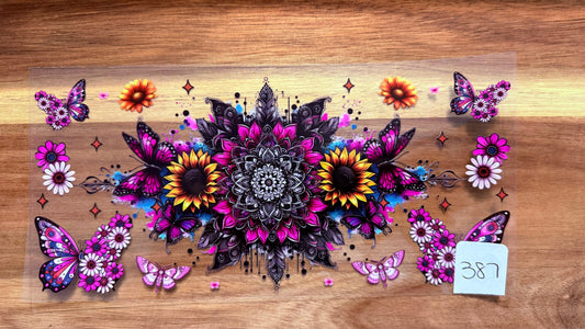 #387 Big Flower and butterflies