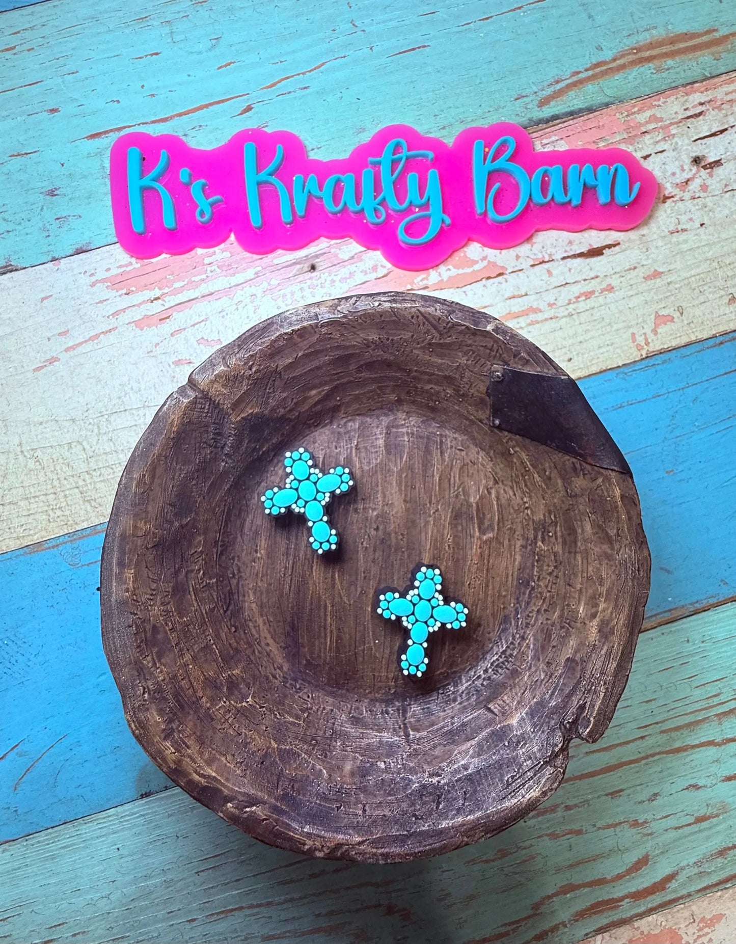 Silicone Focal Bead- Western Cross K's Krafty Barn