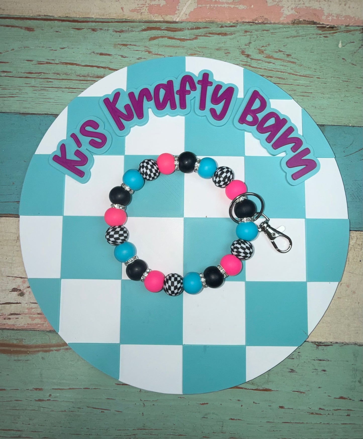 Retro Raceway Wristlet