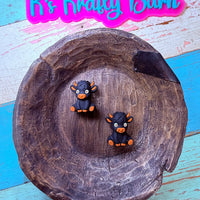 Silicone Focal Bead- 3D Black/Tan Highland cow K's Krafty Barn