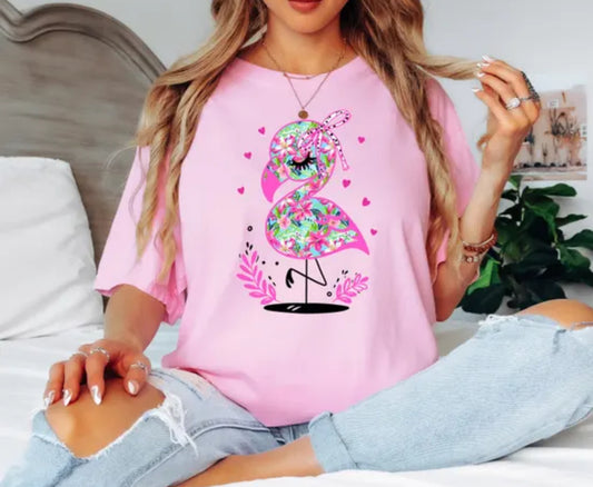 Floral flamingo