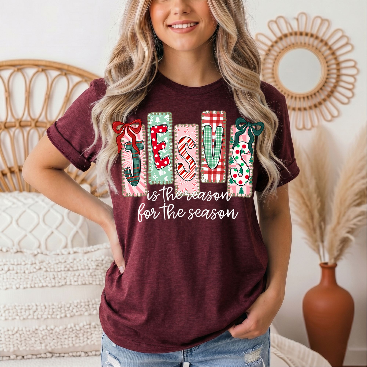 Jesus Is the Reason for the Season Christmas Graphic Tee