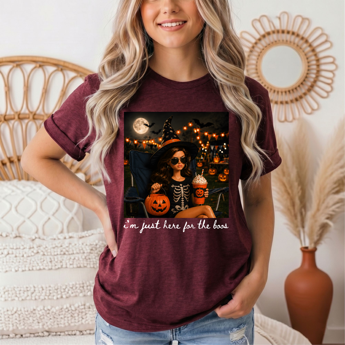 I'm Just Here for the Boos Halloween Graphic Tee