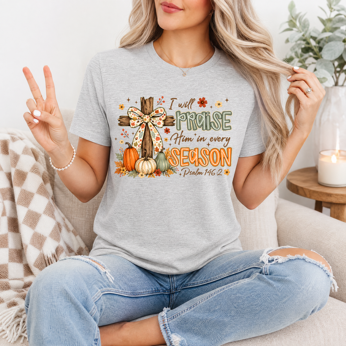 Praise Him in Every Season Premium Graphic Tee