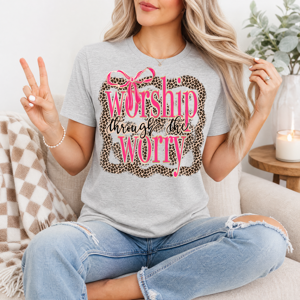 Worship Through The Worry Premium Graphic Tee