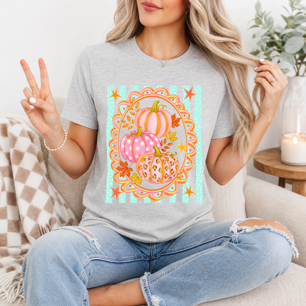 Autumn Pumpkin Glow Premium Graphic Tee
