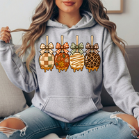 Fall Caramel Apples & Gingham Bows Graphic Hoodie