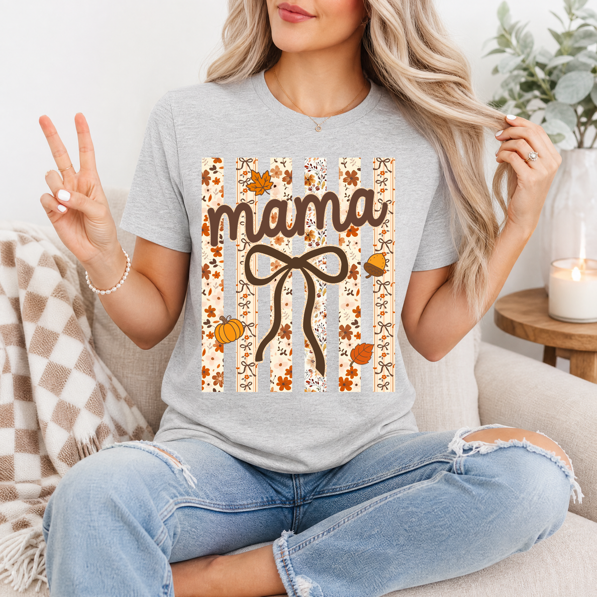 Striped Preppy Fall Premium Graphic Tee