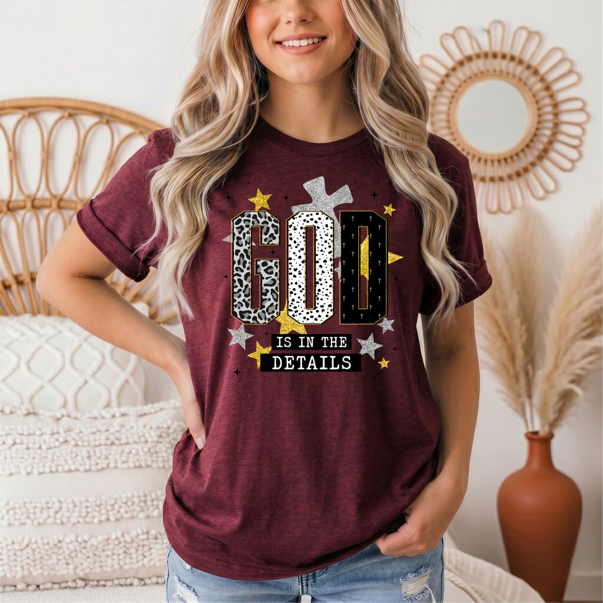 God Is in the Details Christian Graphic Tee