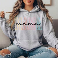 Pastel Mama Outline Graphic Hoodie