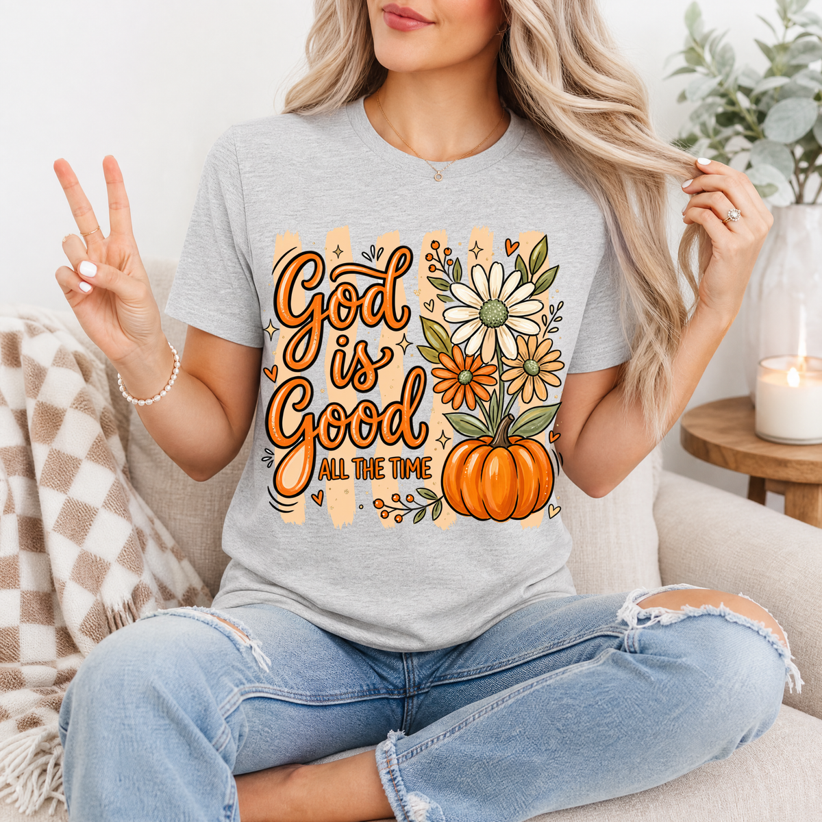 God Is Good Pumpkin Premium Graphic Tee