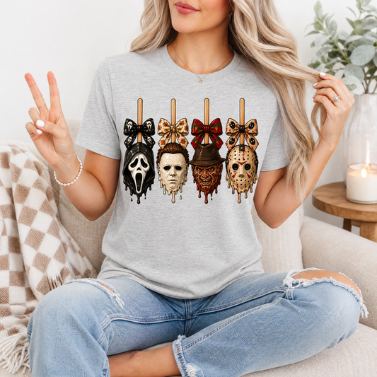 Horror on Sticks Halloween Bow Graphic Tee