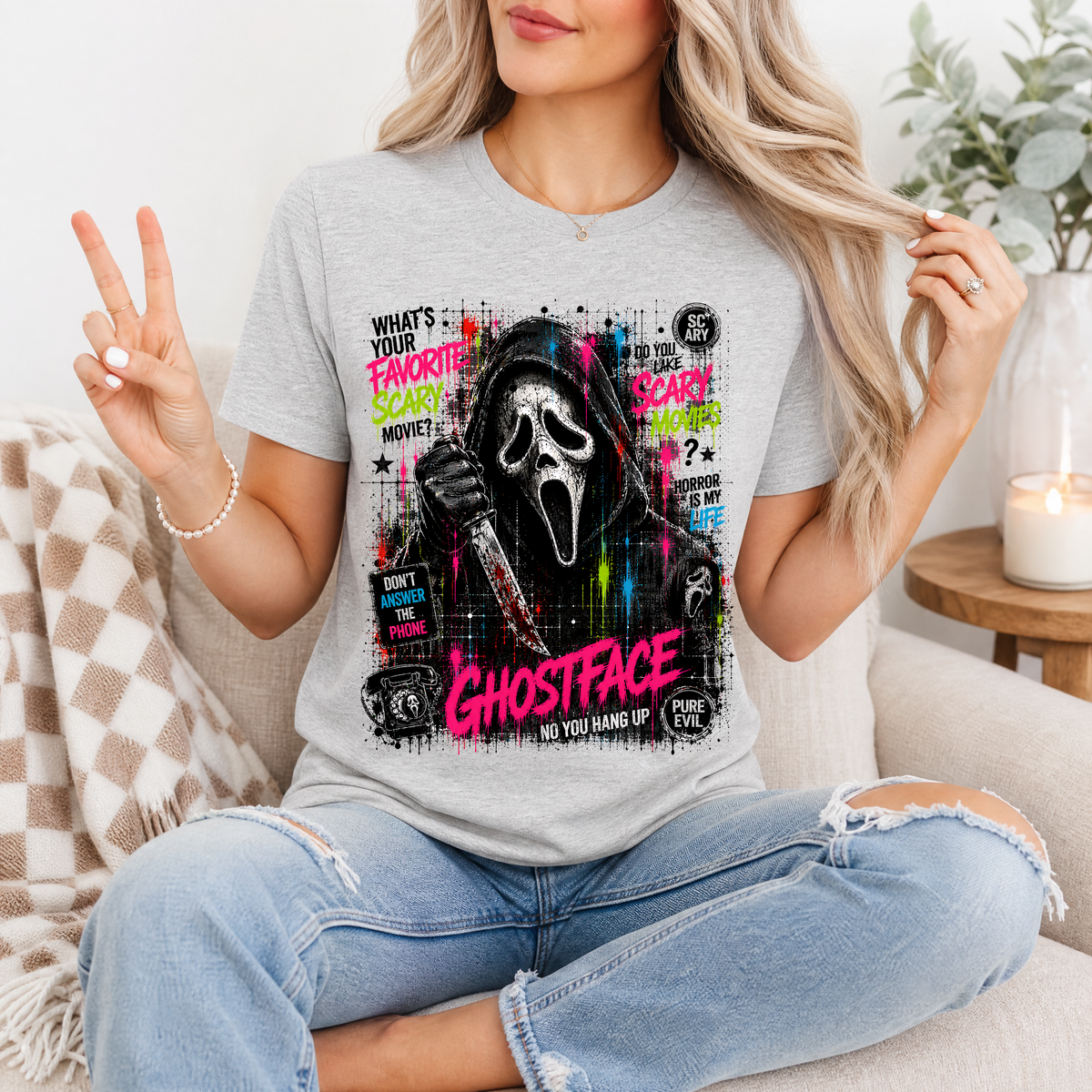 Ghostface Scary Movie Premium Graphic Tee