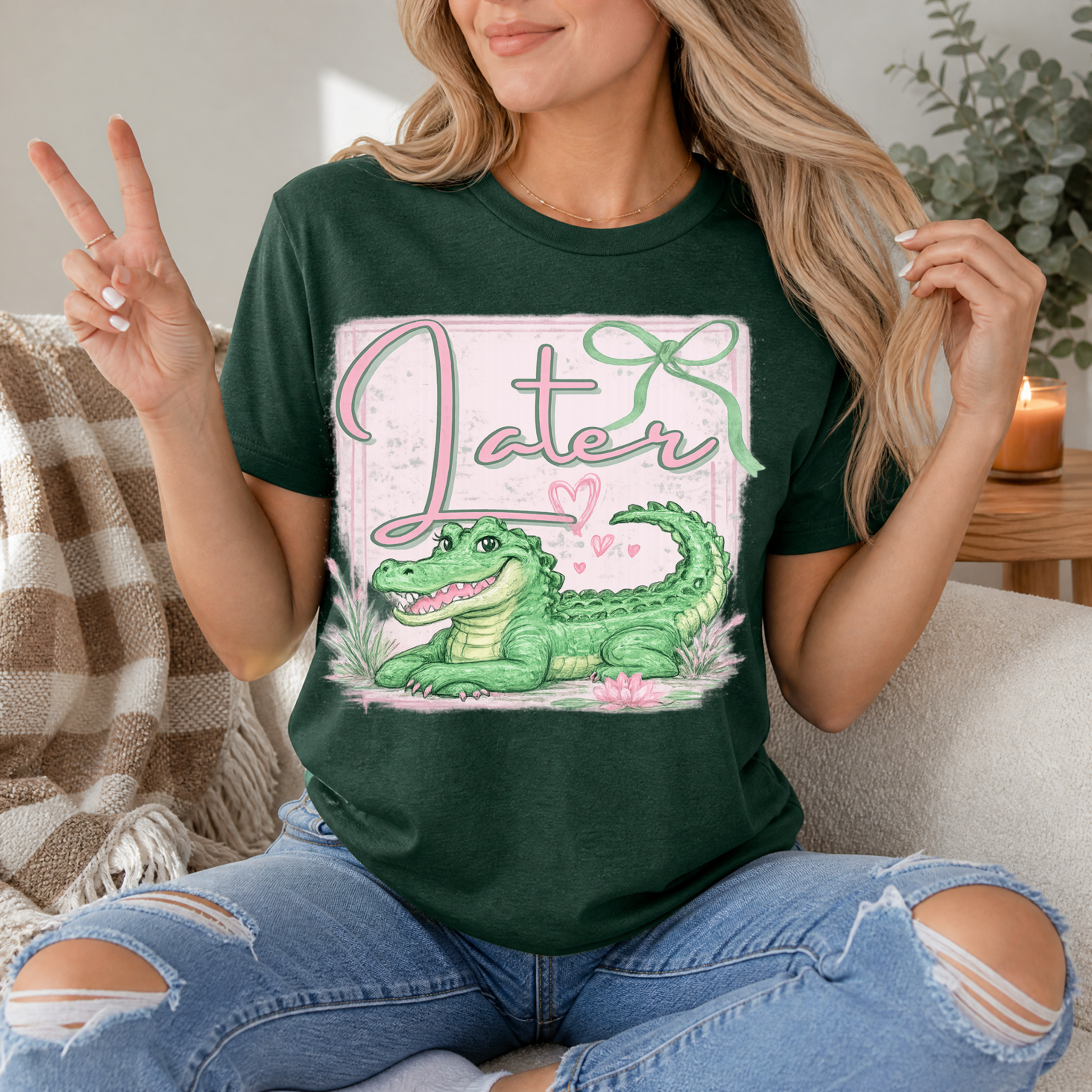 Precious Later Gator Girly Premium Graphic Tee