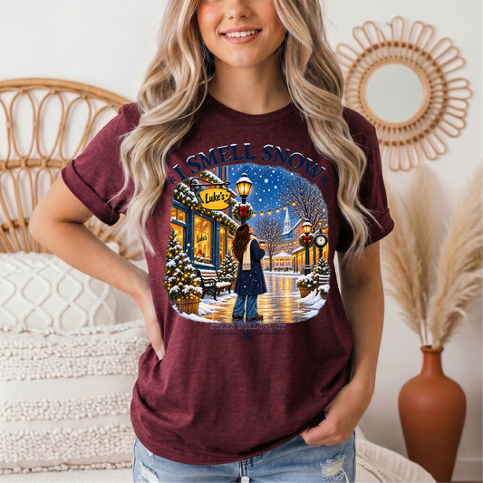 I Smell Snow Graphic Tee – Stars Hollow Winter Scene