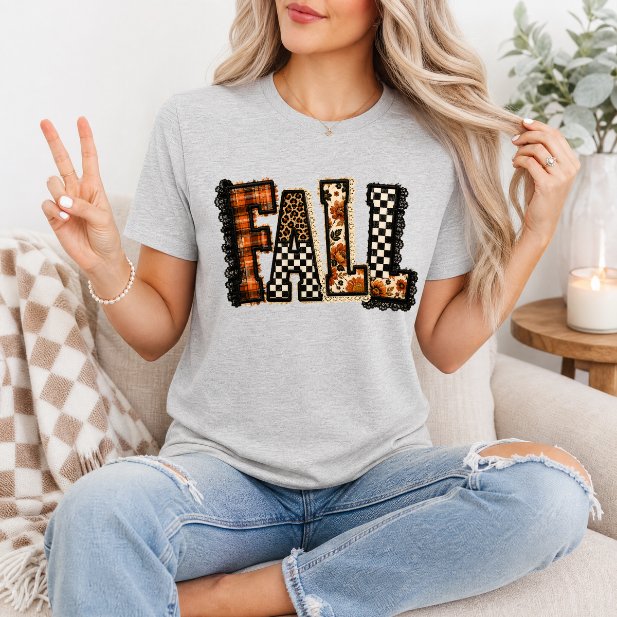 Fall Patchwork Premium Graphic Tee