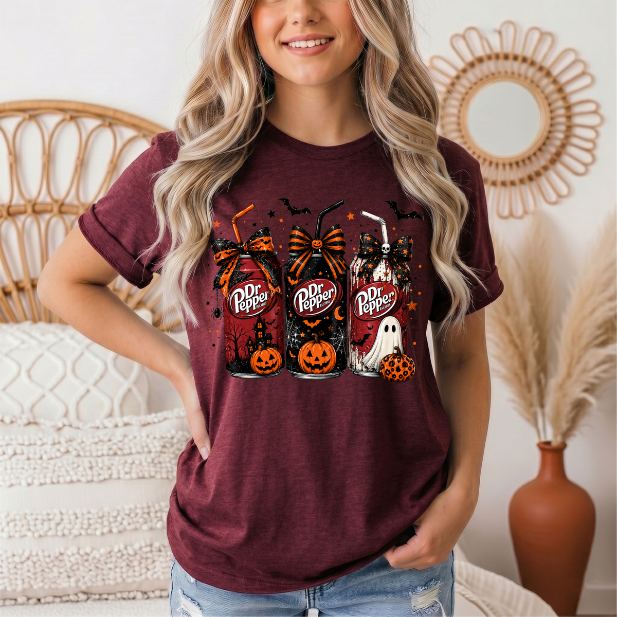 Dr P Halloween Bows & Ghost Graphic Tee
