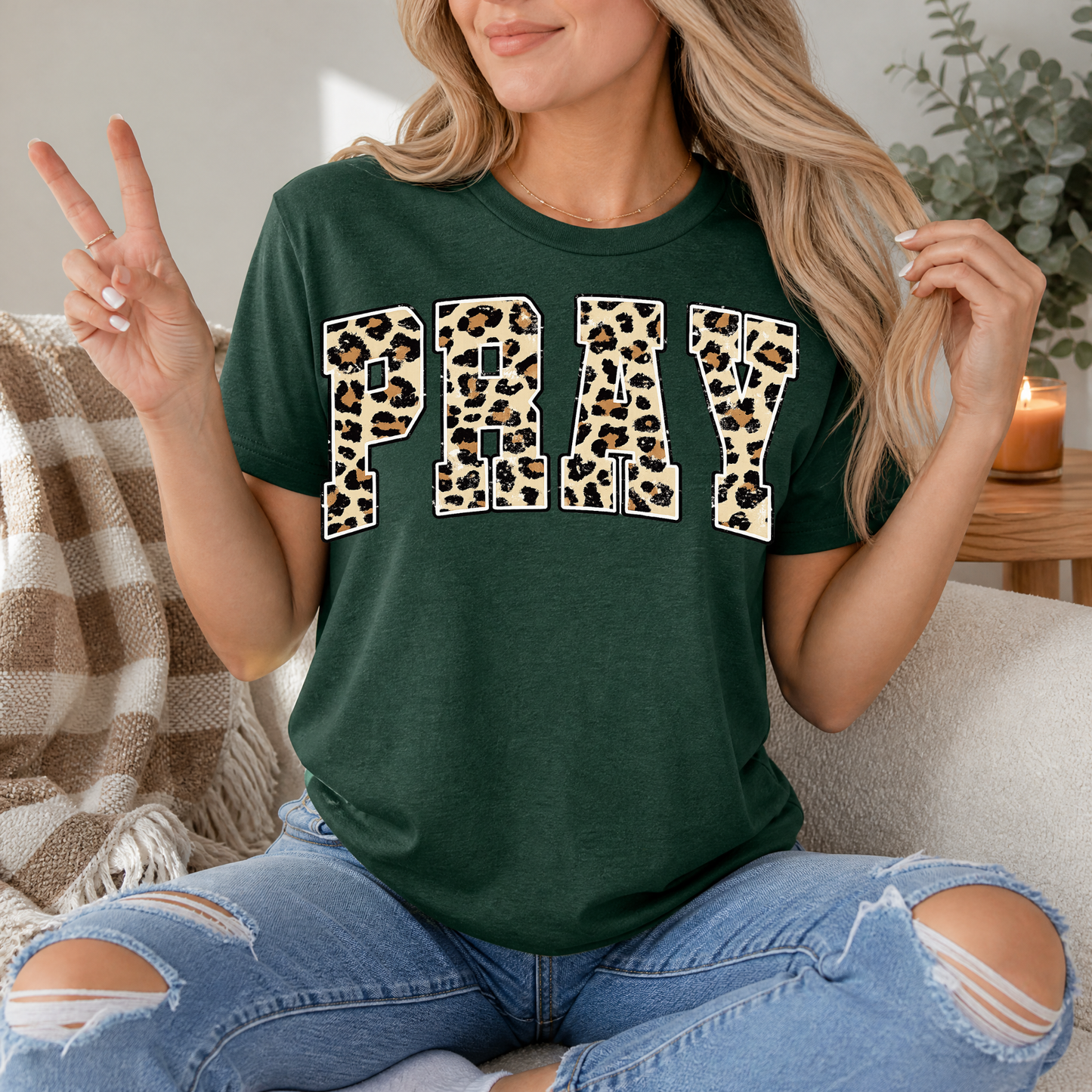 Cheetah PRAY Premium Graphic Tee