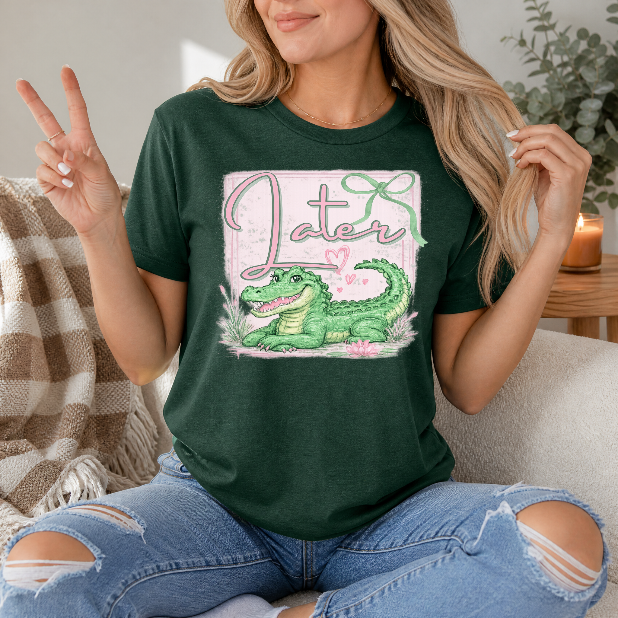 Precious Later Gator Girly Premium Graphic Tee