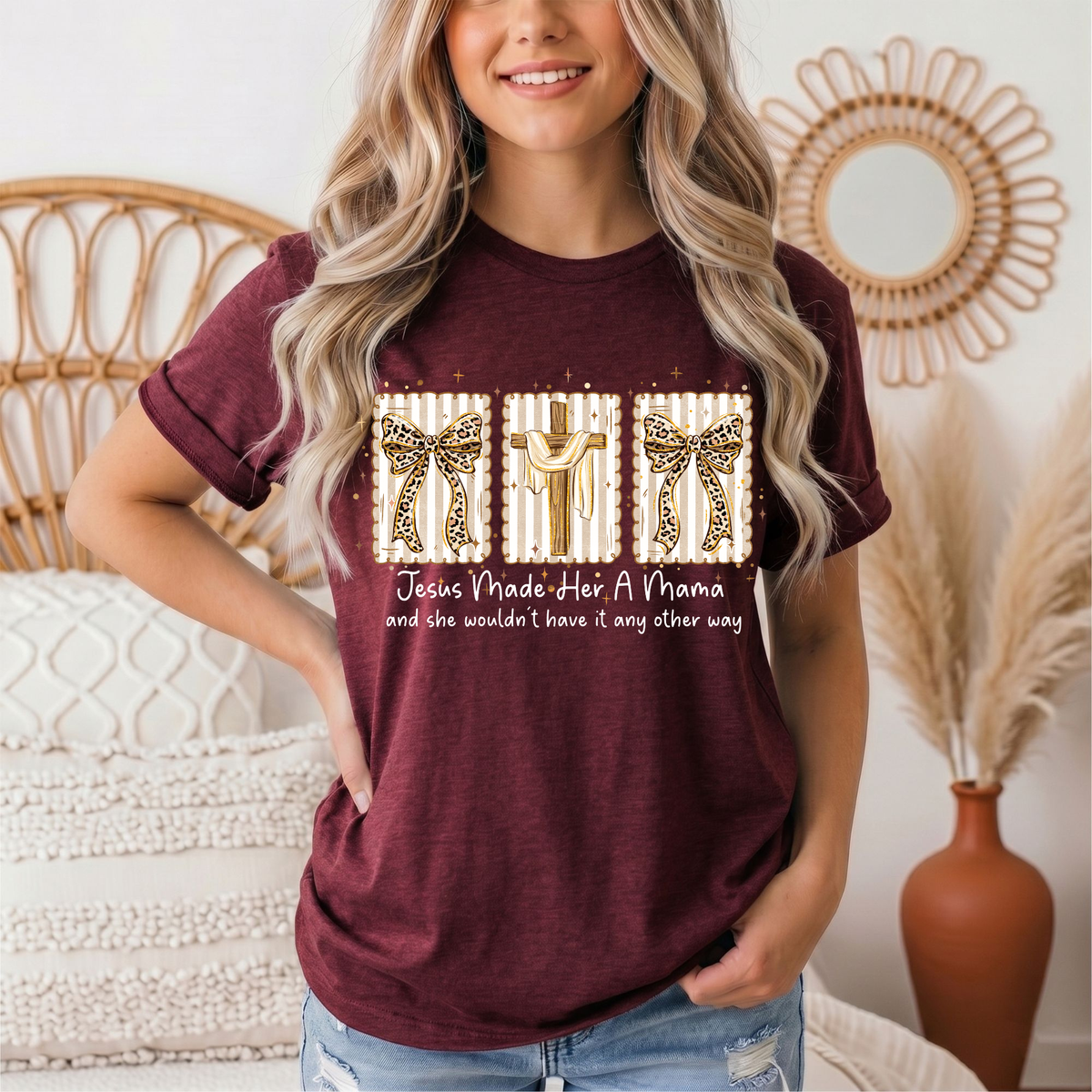Jesus Made Her a Mama Christian Graphic Tee
