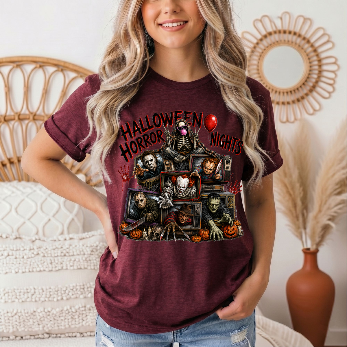 Halloween Horror Nights Vintage TV Graphic Tee
