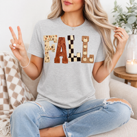 Fall Floral, Checkerboard & Pumpkin Graphic Tee