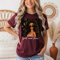 Y'all Need Jesus Doll Graphic Tee