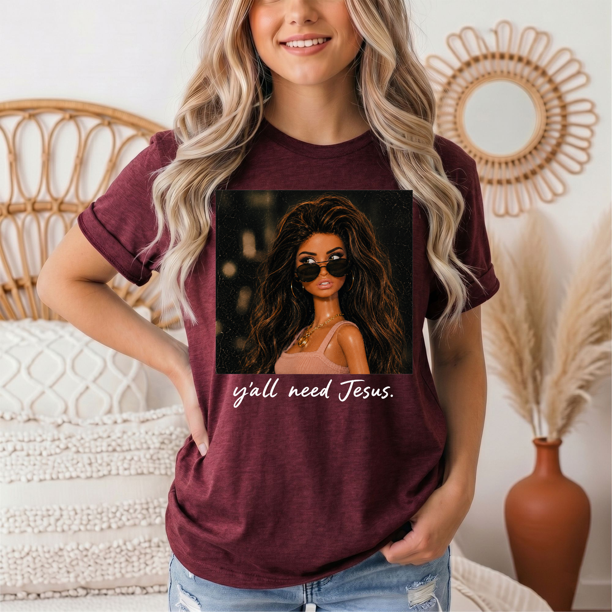 Y'all Need Jesus Doll Graphic Tee