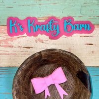 Silicone Focal Bead- Bubble gum pink bow K's Krafty Barn