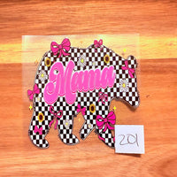 #201 Mama bear checkered bows K's Krafty Barn