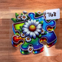 #768 Colorful puzzle piece K's Krafty Barn