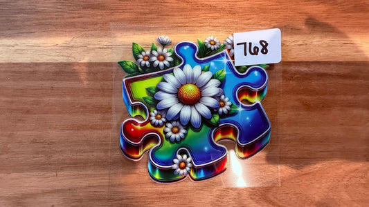 #768 Colorful puzzle piece K's Krafty Barn