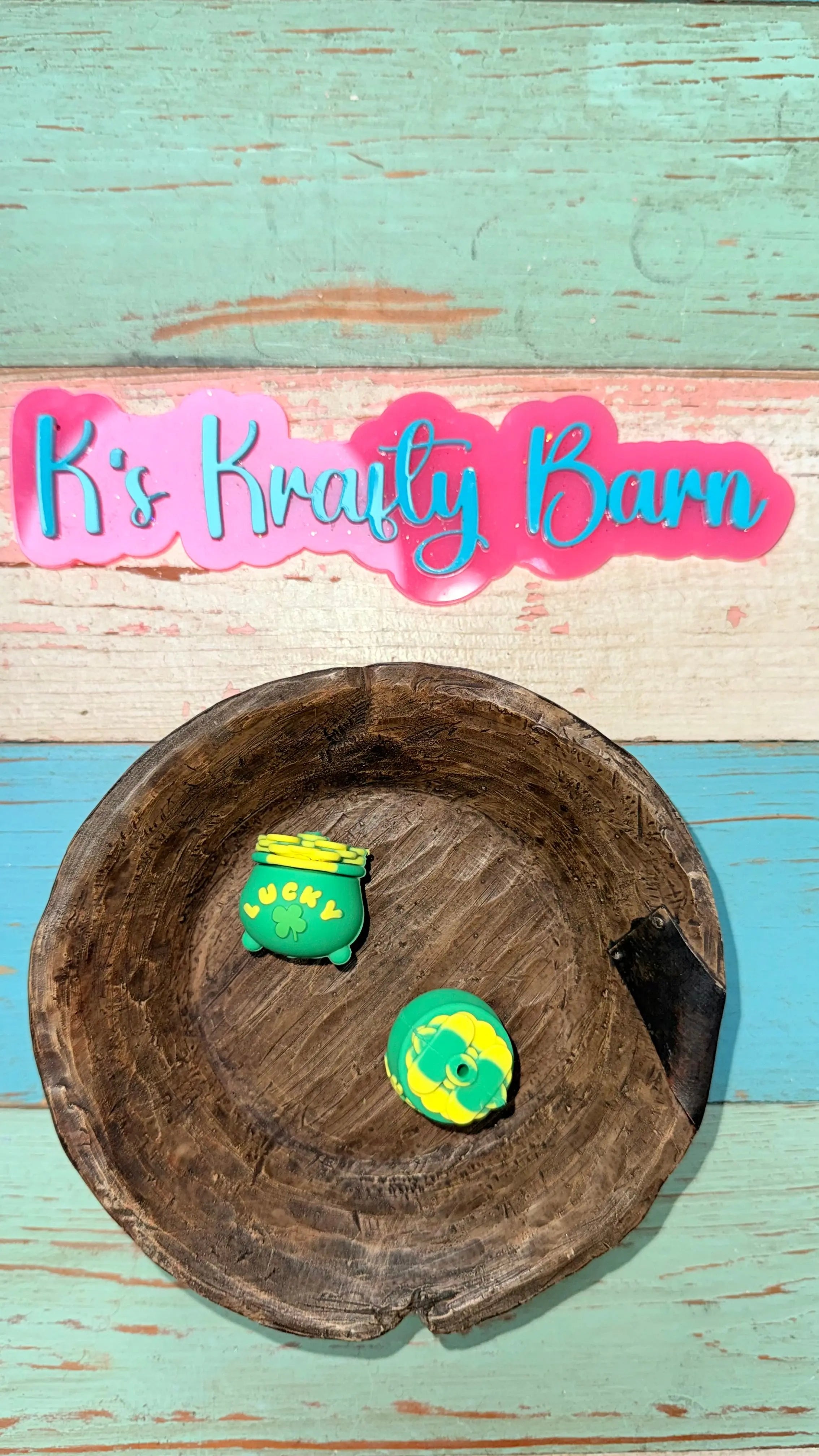 Silicone Focal Bead- 3D Lucky pot K's Krafty Barn