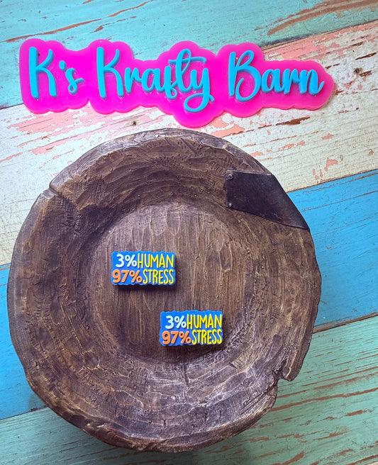 Wholesale Silicone Focal Bead- 3% human 97% stress