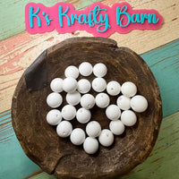15mm Solid Silicone Beads-White K's Krafty Barn