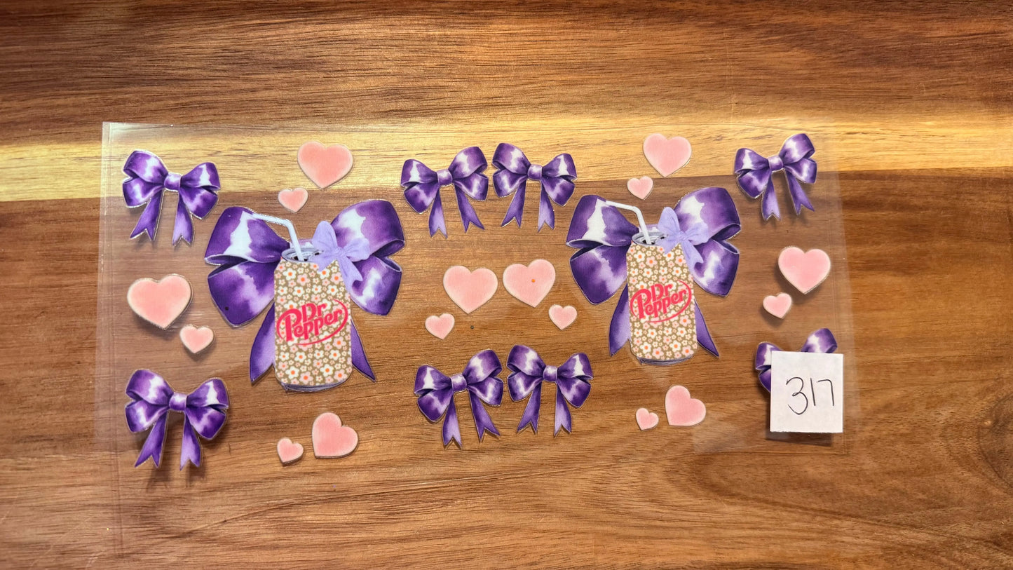 #317 Dr Pepper with purple bows K's Krafty Barn