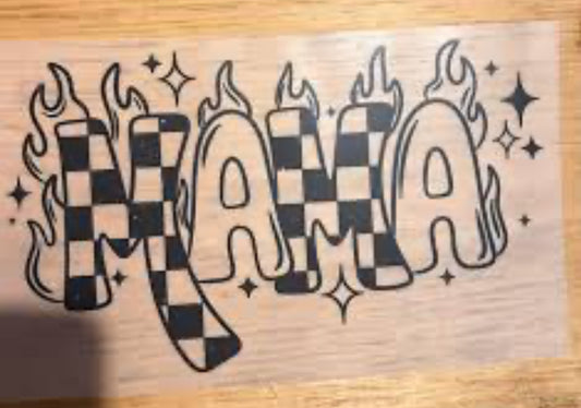 Mama-checkered flames