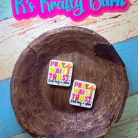 Silicone Focal Bead- Pray Wait Trust God has a plan K's Krafty Barn