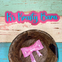 Silicone Focal Bead- Pink confetti jelly bow K's Krafty Barn