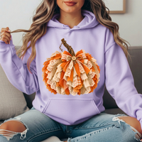 Rustic Lace & Burlap Pumpkin Graphic Hoodie