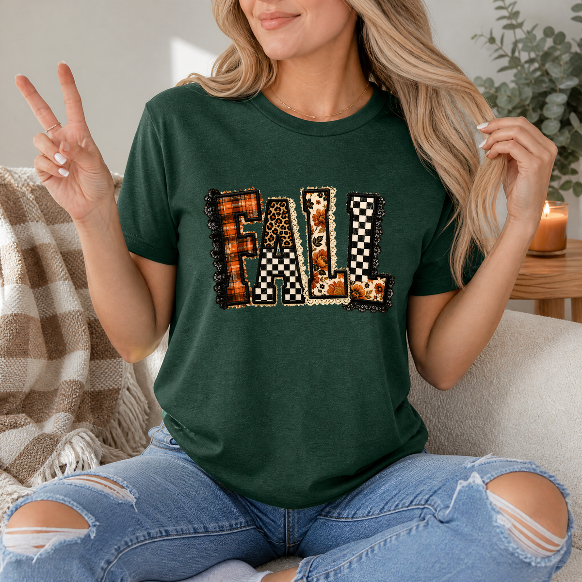 Fall Patchwork Premium Graphic Tee