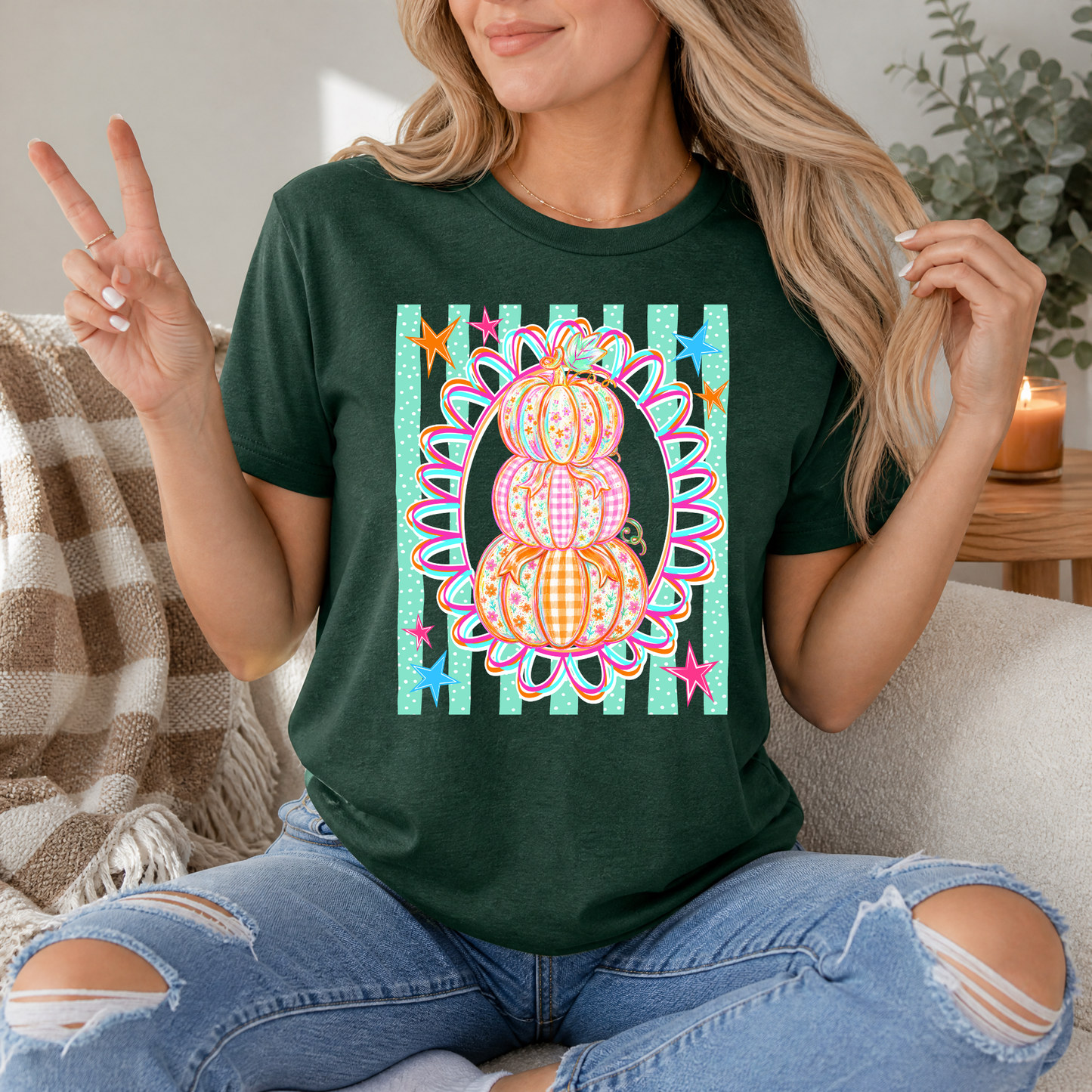 Pumpkin Stack Premium Graphic Tee